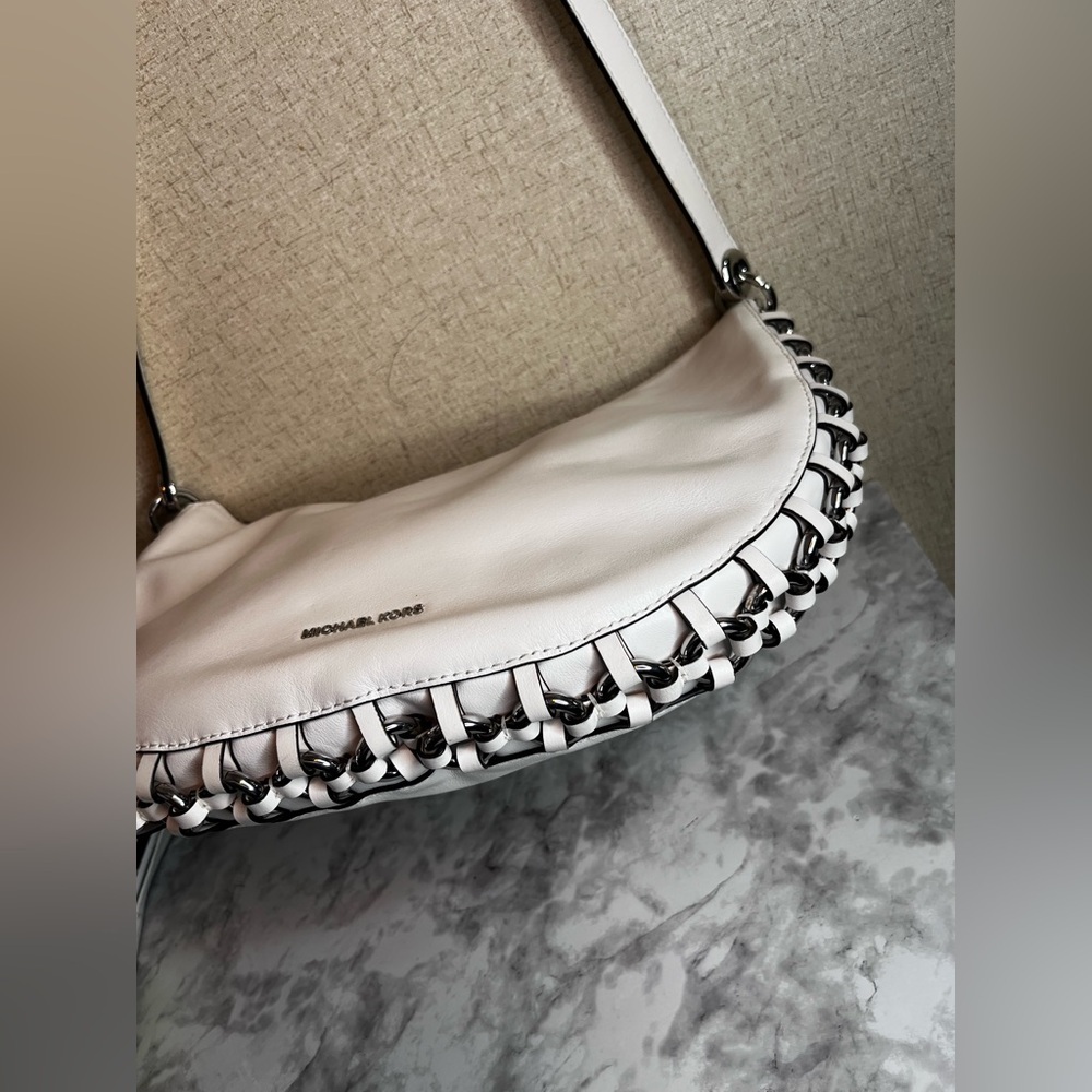 Michael Kors White Studded Shoulder Bag - Picture 6 of 16